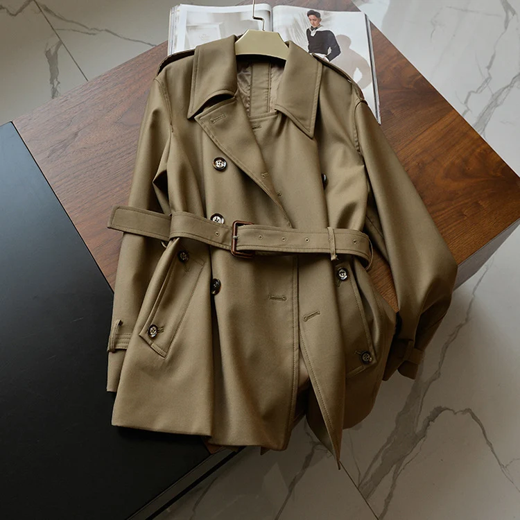 Damen Modische Trenchjacke mit Taillengürtel Nord Taschen 1789268628