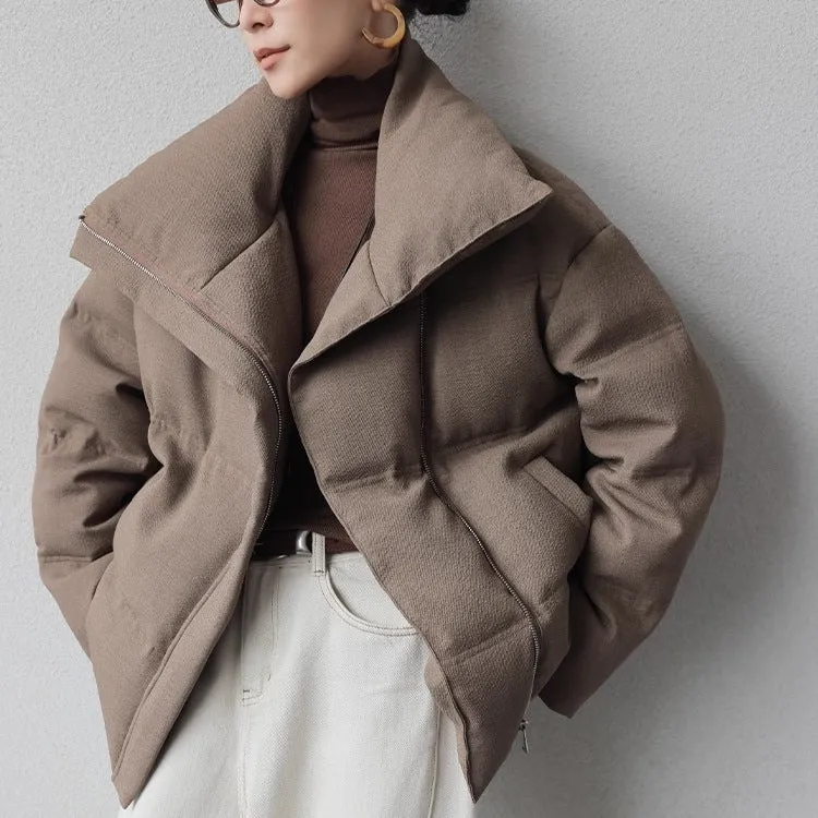 Damen Modischer Oversized Daunenjacke Nord Taschen
