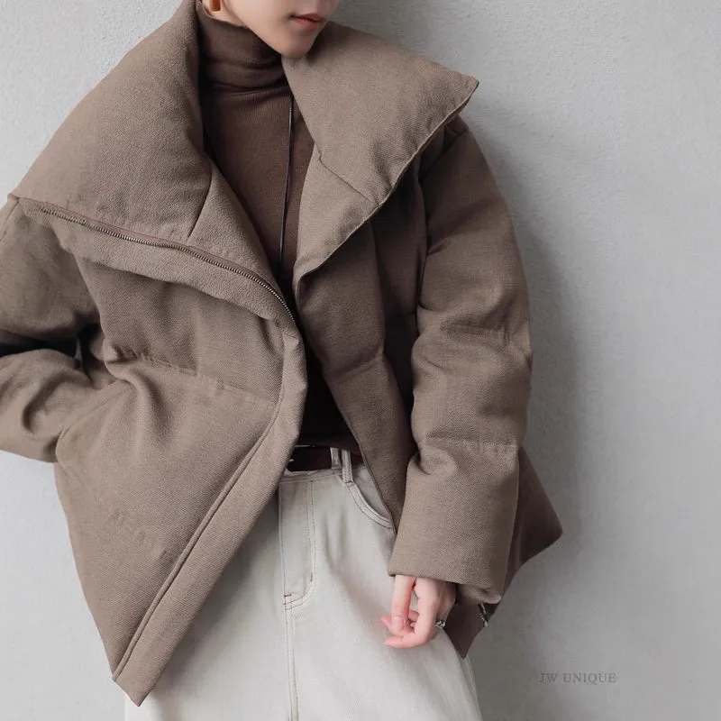 Damen Modischer Oversized Daunenjacke Nord Taschen