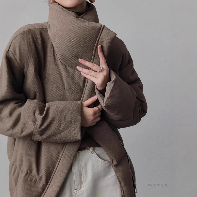 Damen Modischer Oversized Daunenjacke Nord Taschen