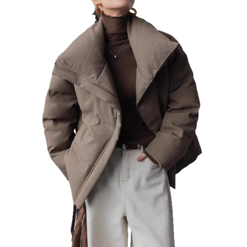 Damen Modischer Oversized Daunenjacke Nord Taschen