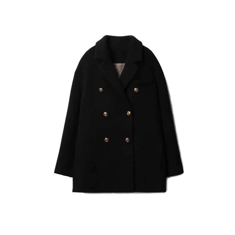 Damen Modischer Oversized-Blazer mit goldenen Knöpfen Nord Taschen