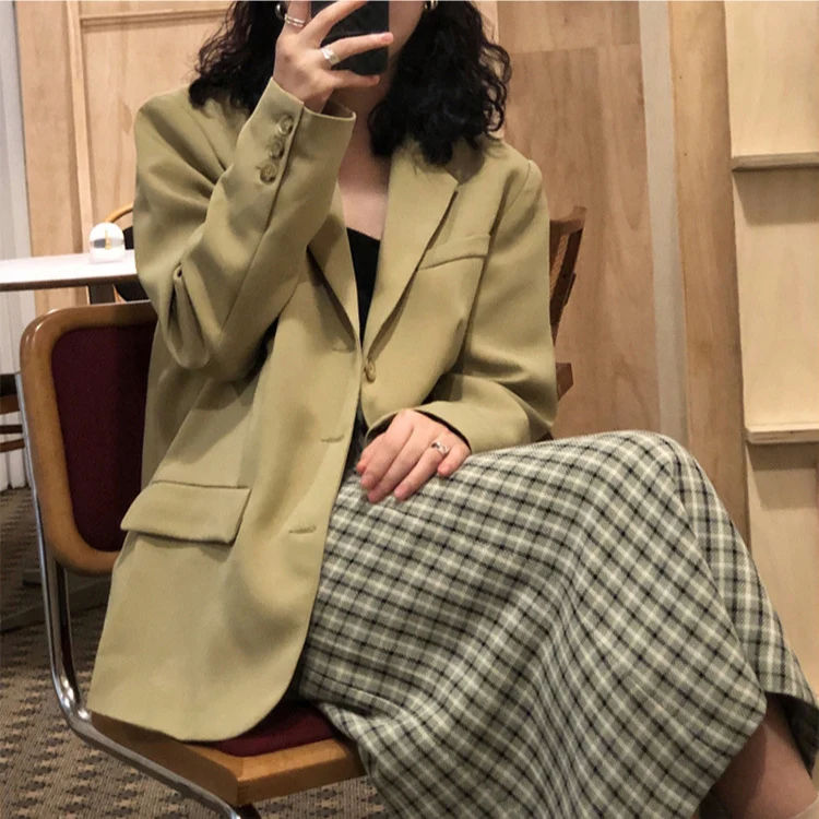 Damen Modischer Oversized Blazer Nord Taschen