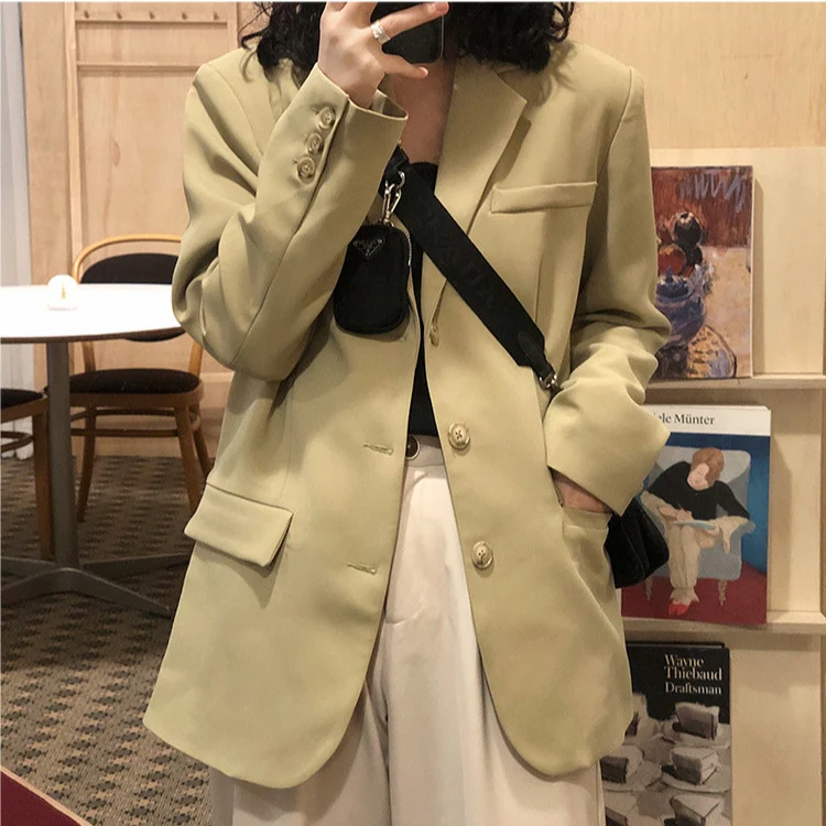 Damen Modischer Oversized Blazer Nord Taschen