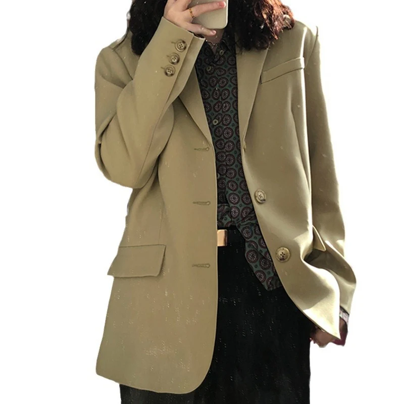 Damen Modischer Oversized Blazer Nord Taschen