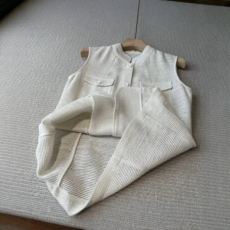 Damen Modische ärmellose Weste mit Taschen Nord Taschen