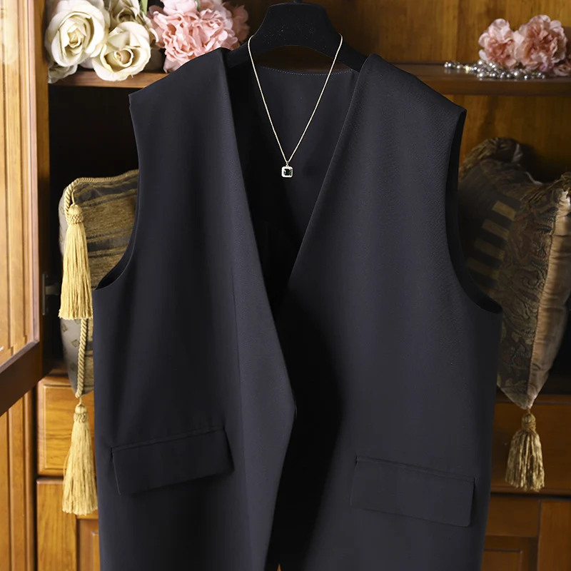 Damen Modische Ärmellose Blazer-Weste Nord Taschen