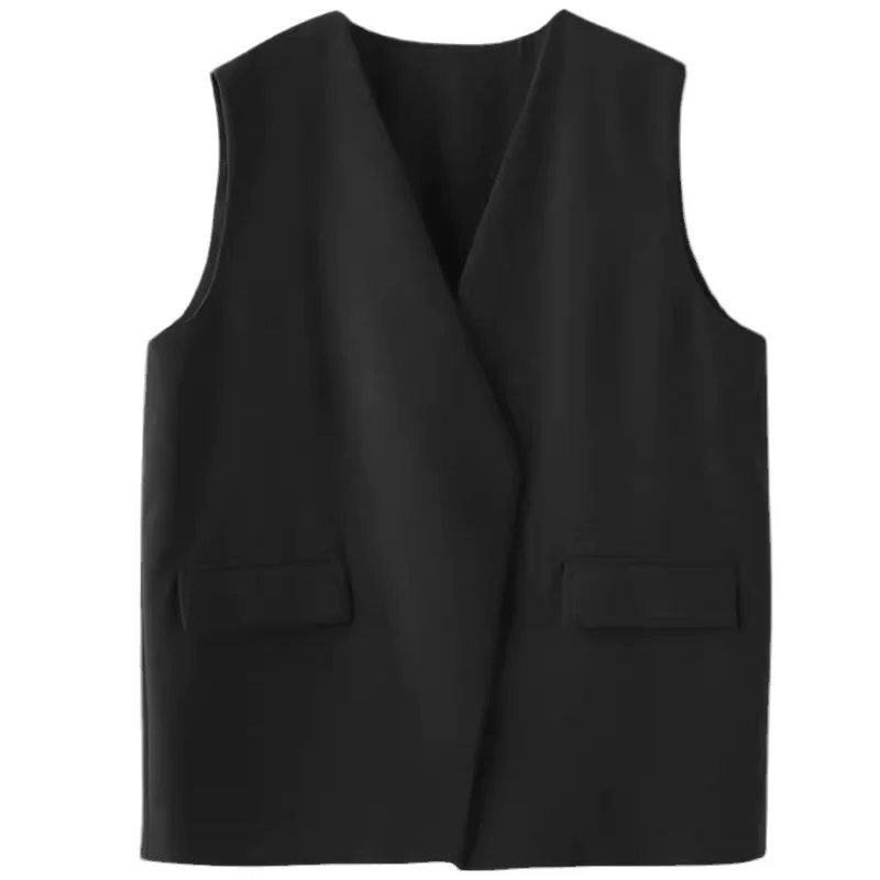 Damen Modische Ärmellose Blazer-Weste Nord Taschen