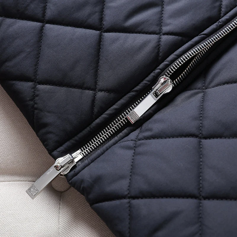 Damen Modisch gesteppter Long-Mantel Nord Taschen