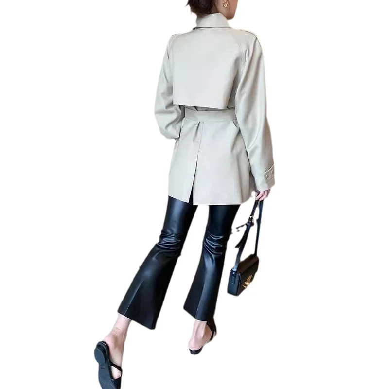 Damen Modernes Trenchcoat mit Taillengürtel Nord Taschen