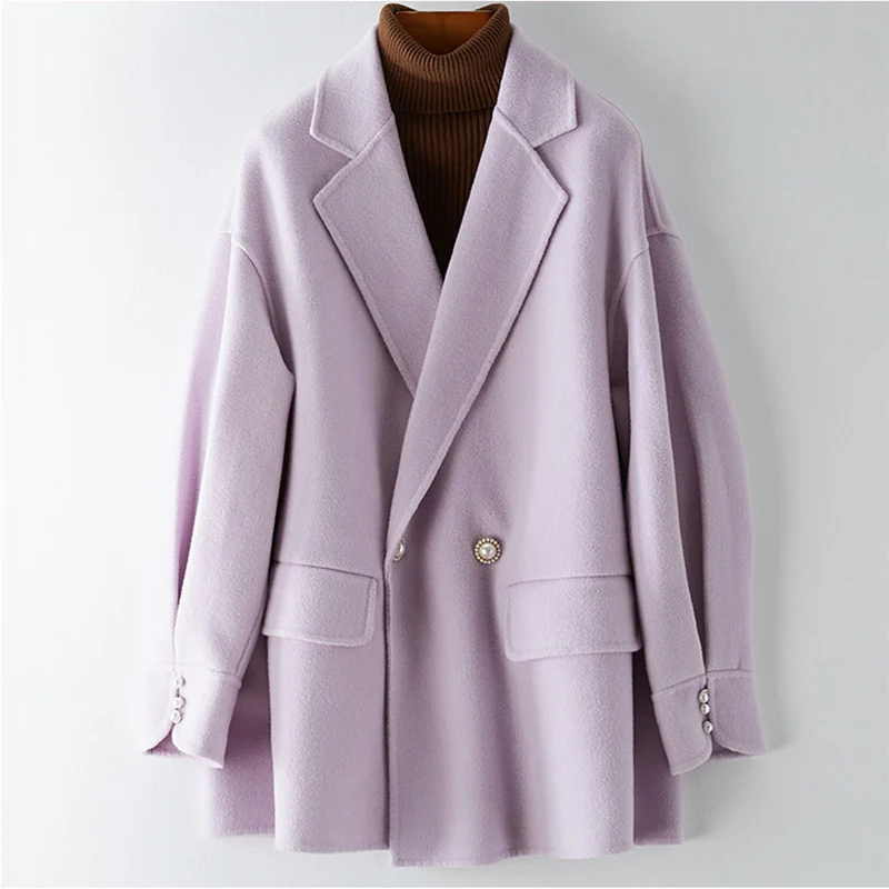 Damen Moderner Oversized Blazer mit Dekorativen Knöpfen Nord Taschen