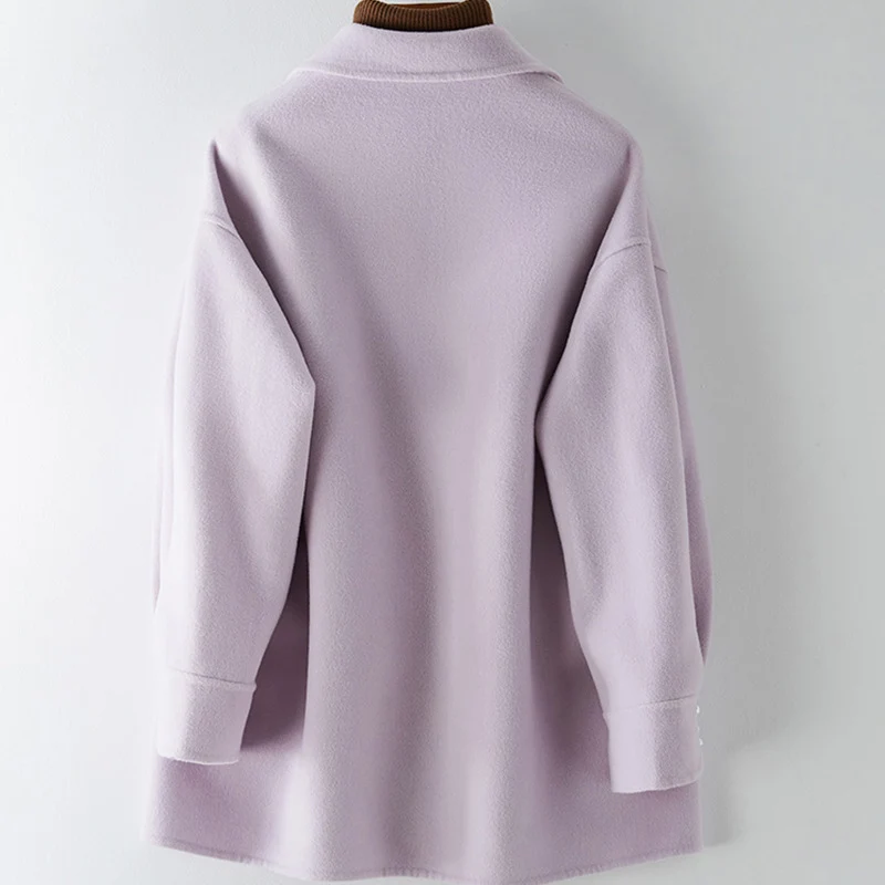 Damen Moderner Oversized Blazer mit Dekorativen Knöpfen Nord Taschen