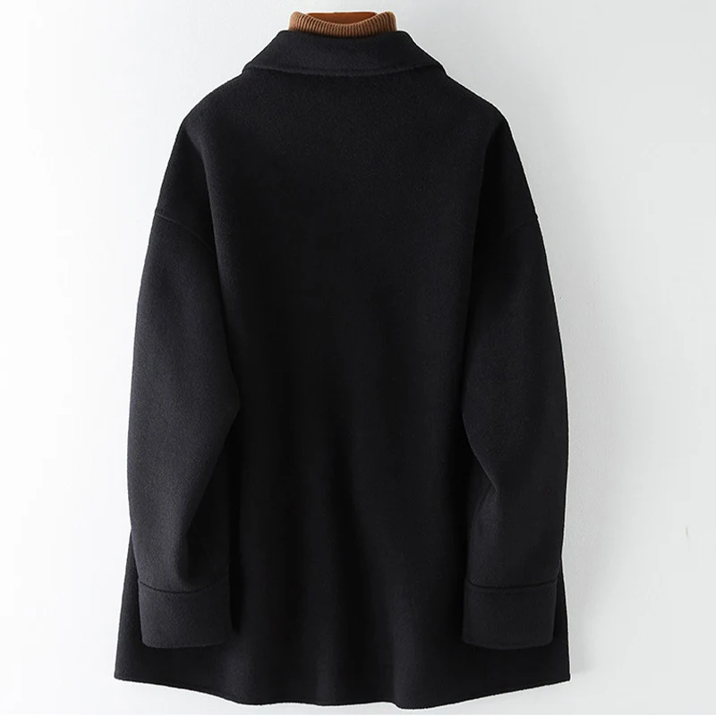 Damen Moderner Oversized Blazer mit Dekorativen Knöpfen Nord Taschen
