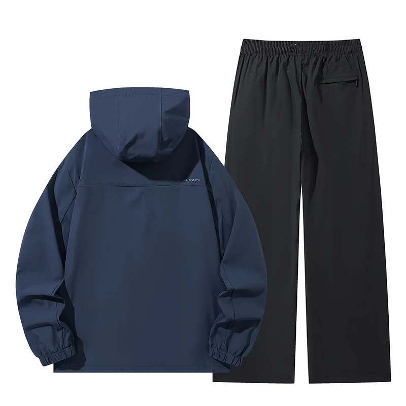 Herren Zweiteiliges wasserabweisendes Regen-Set mit Kapuzenjacke & elastischer Bundhose Nord Taschen