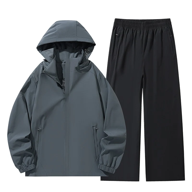Herren Zweiteiliges wasserabweisendes Regen-Set mit Kapuzenjacke & elastischer Bundhose Nord Taschen