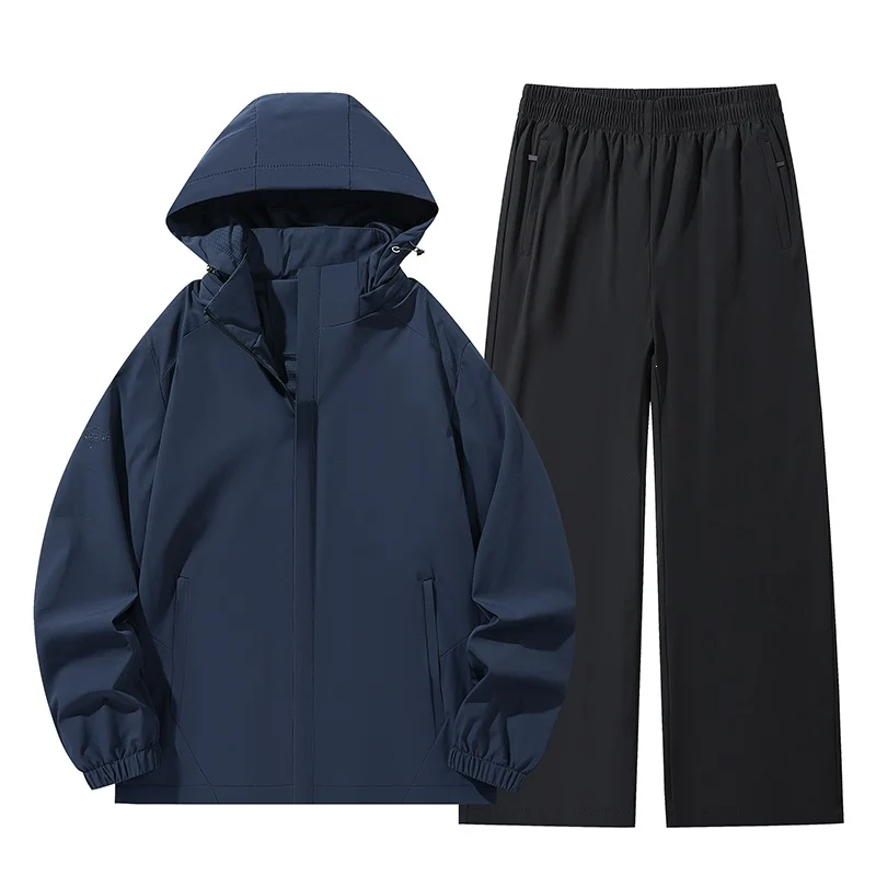 Herren Zweiteiliges wasserabweisendes Regen-Set mit Kapuzenjacke & elastischer Bundhose Nord Taschen