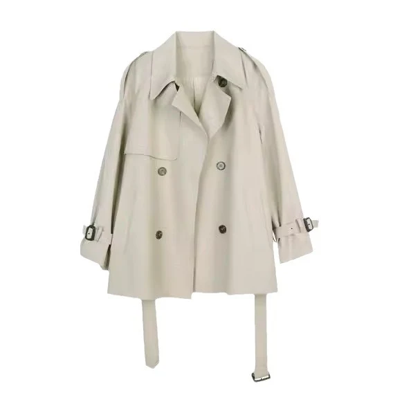 Damen Modische Trenchjacke mit doppeltem Knopfverschluss Nord Taschen