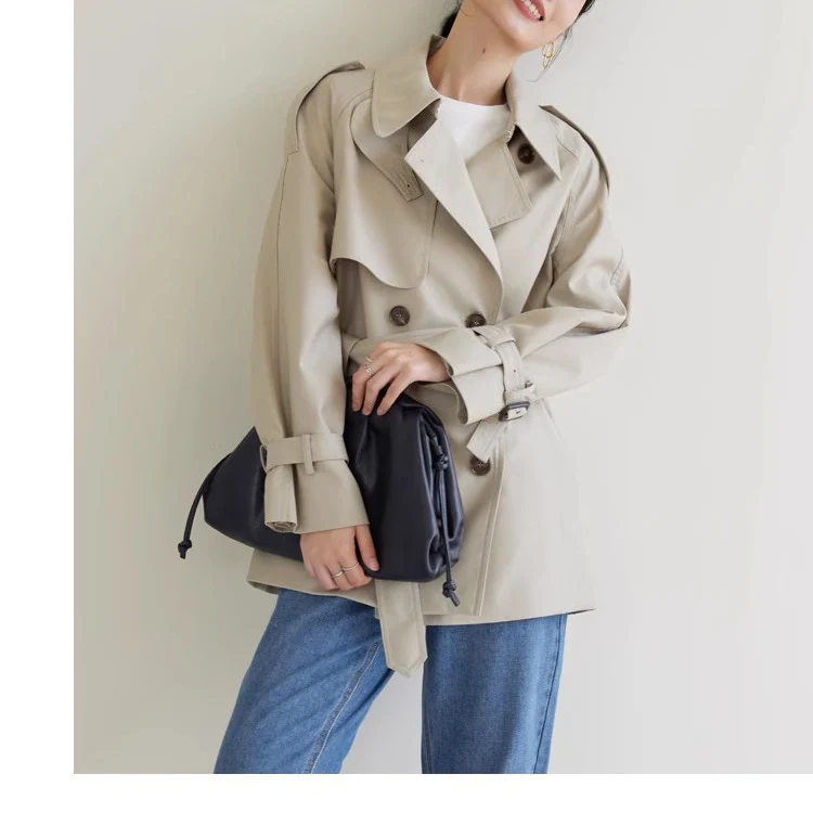 Damen Modische Trenchjacke Nord Taschen
