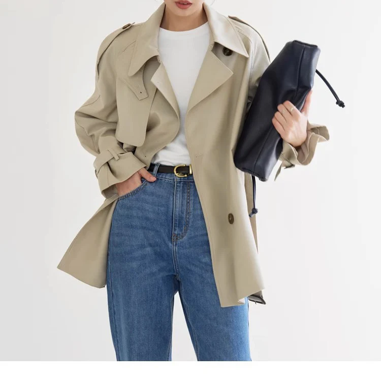 Damen Modische Trenchjacke Nord Taschen