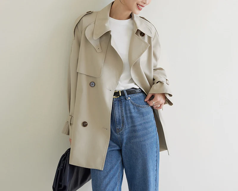 Damen Modische Trenchjacke Nord Taschen