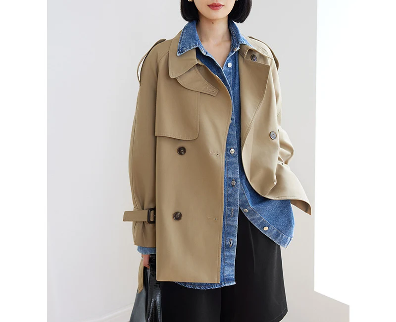 Damen Modische Trenchjacke Nord Taschen