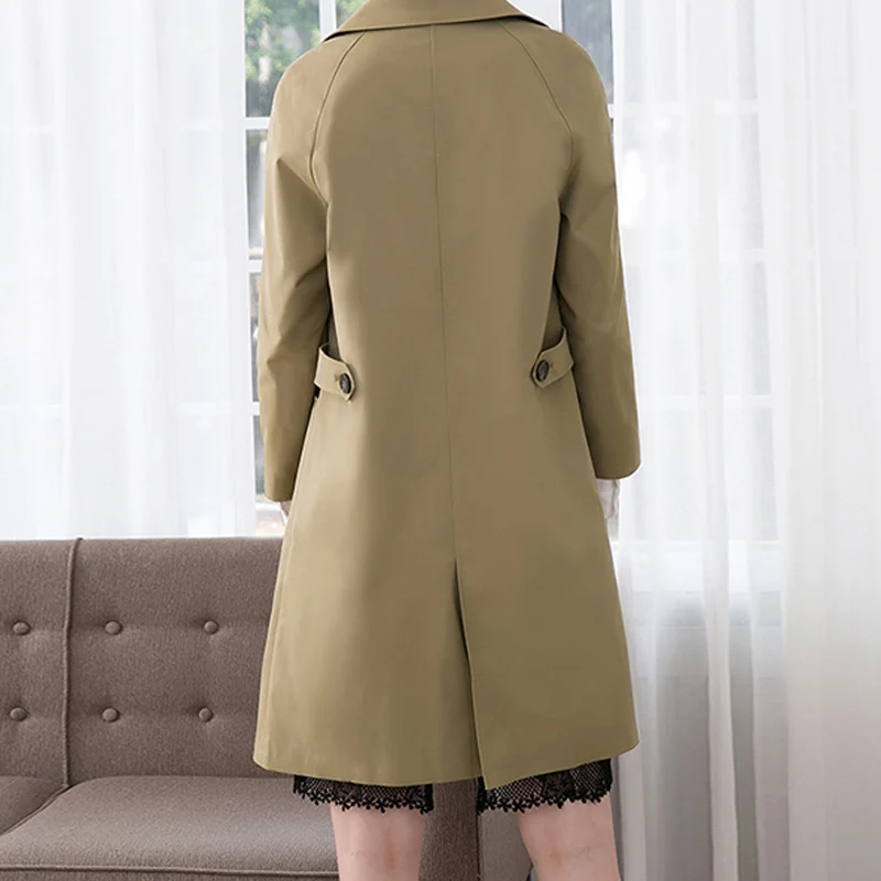 Damen Modische Trenchcoat mit doppelter Knopfleiste Nord Taschen