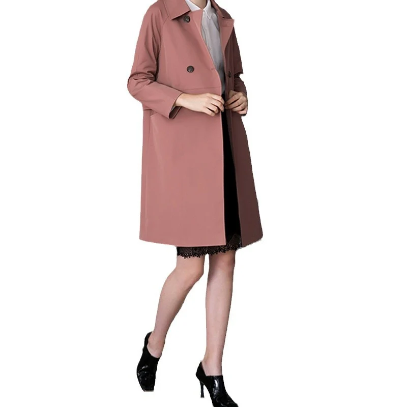 Damen Modische Trenchcoat mit doppelter Knopfleiste Nord Taschen