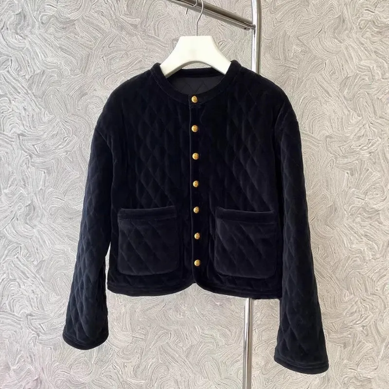 Damen Modische Steppjacke mit Knopfdetails Nord Taschen