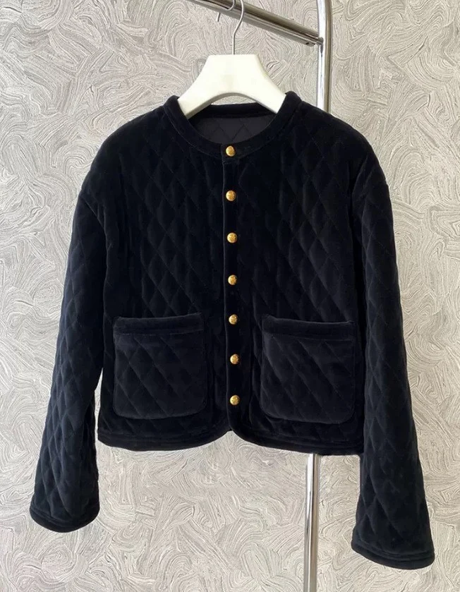 Damen Modische Steppjacke mit Knopfdetails Nord Taschen