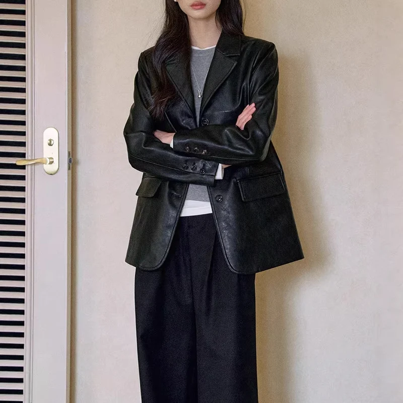 Damen Modischer Lederblazer Nord Taschen