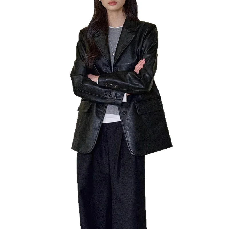 Damen Modischer Lederblazer Nord Taschen
