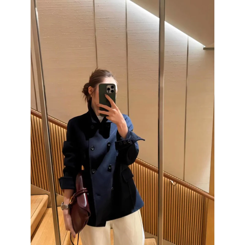 Damen Modischer Doppeltbreasted Blazer Nord Taschen