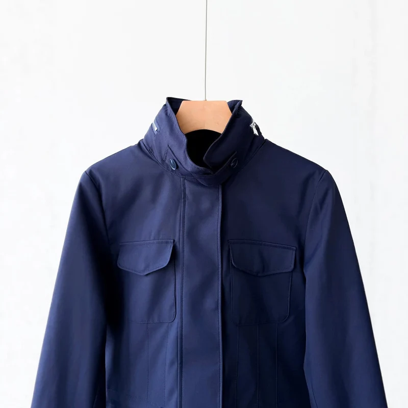 Damen moderne Utility-Jacke mit hohem Kragen Nord Taschen
