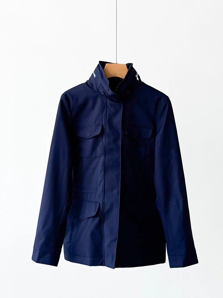 Damen moderne Utility-Jacke mit hohem Kragen Nord Taschen