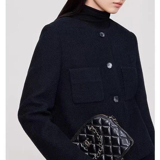Damen moderne Cropped Jacke mit eleganten Knöpfen Nord Taschen