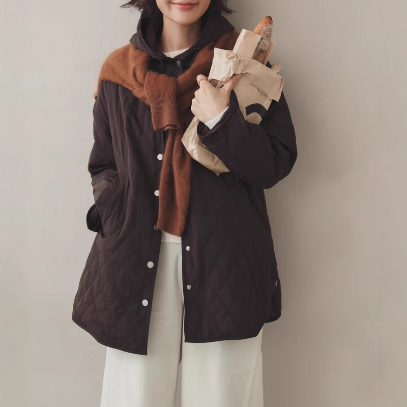 Damen Modische Steppjacke mit Kapuze Nord Taschen