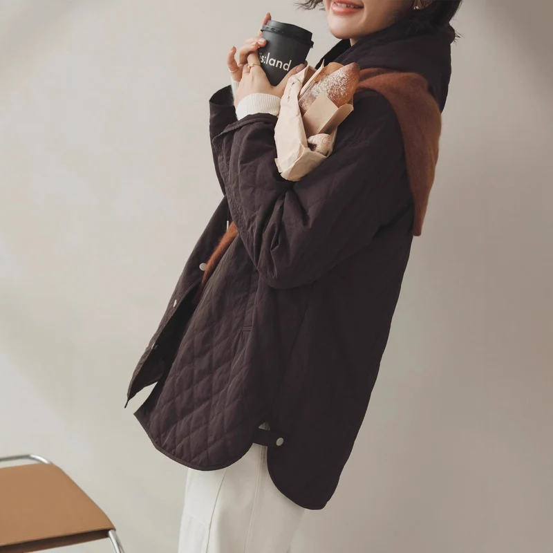 Damen Modische Steppjacke mit Kapuze Nord Taschen