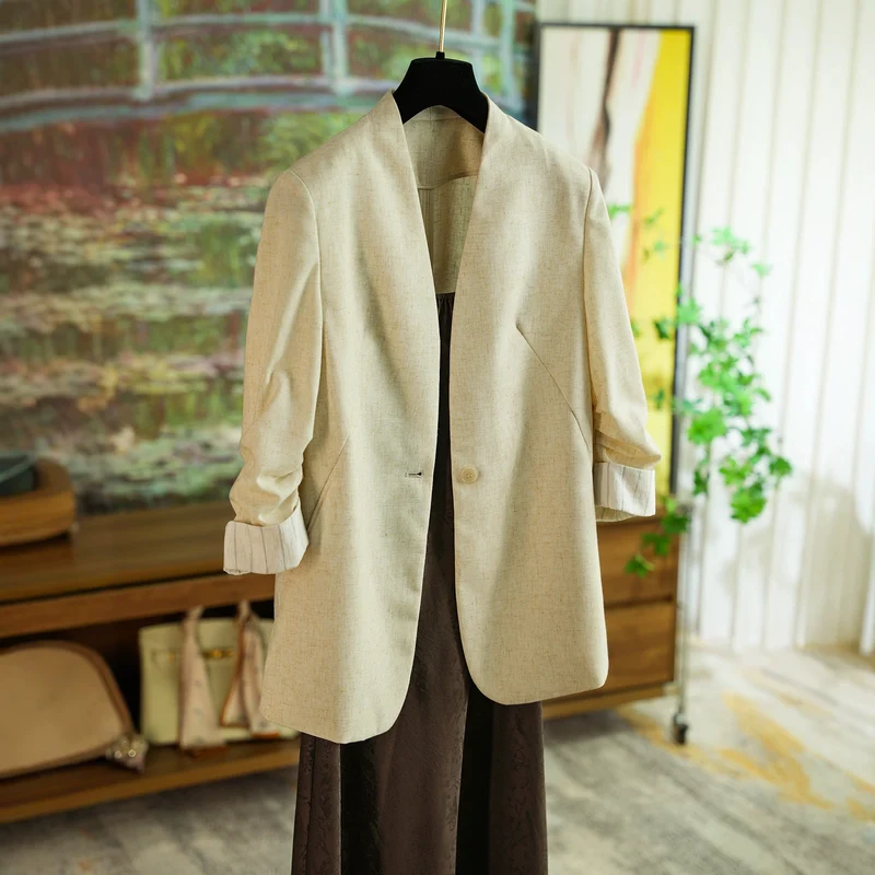 Damen Modischer Blazer mit leicht strukturierter Oberfläche Nord Taschen