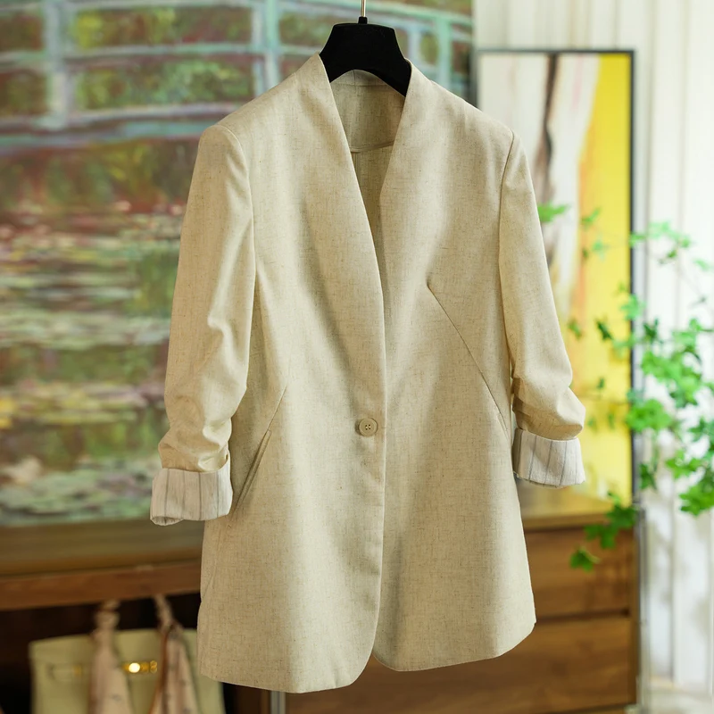 Damen Modischer Blazer mit leicht strukturierter Oberfläche Nord Taschen