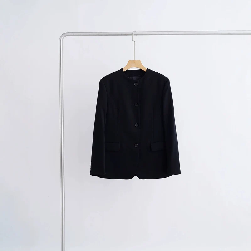 Damen Modischer Blazer mit einfachem Kragen Nord Taschen