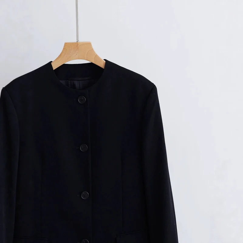 Damen Modischer Blazer mit einfachem Kragen Nord Taschen
