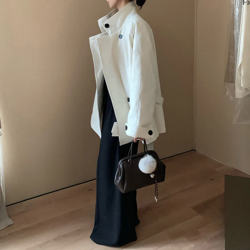 Damen ModischeOversized Übergangsjacke Nord Taschen