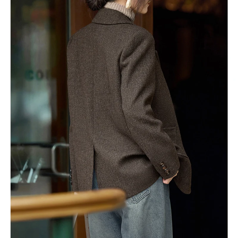 Damen Modern geschnittener Blazer mit strukturiertem Stoff Nord Taschen