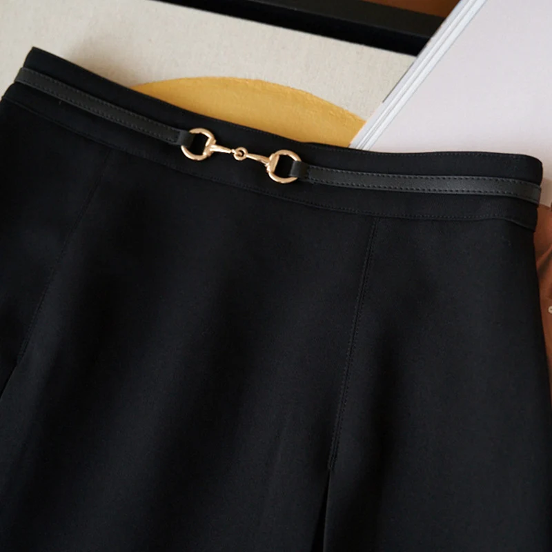 Damen Midirock mit schwingendem Design und Taillengürtel Nord Taschen