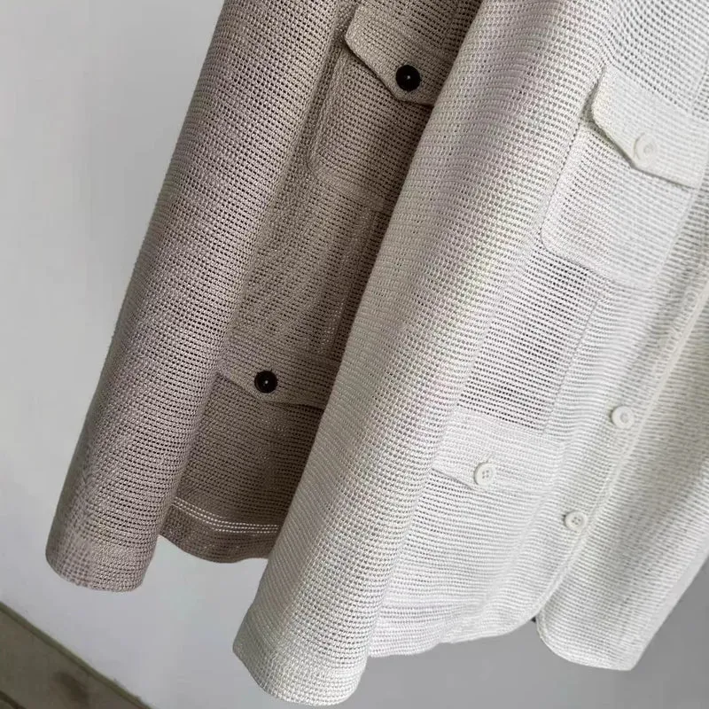 Damen Modische Sommerjacke aus leichtem Gewebe Nord Taschen