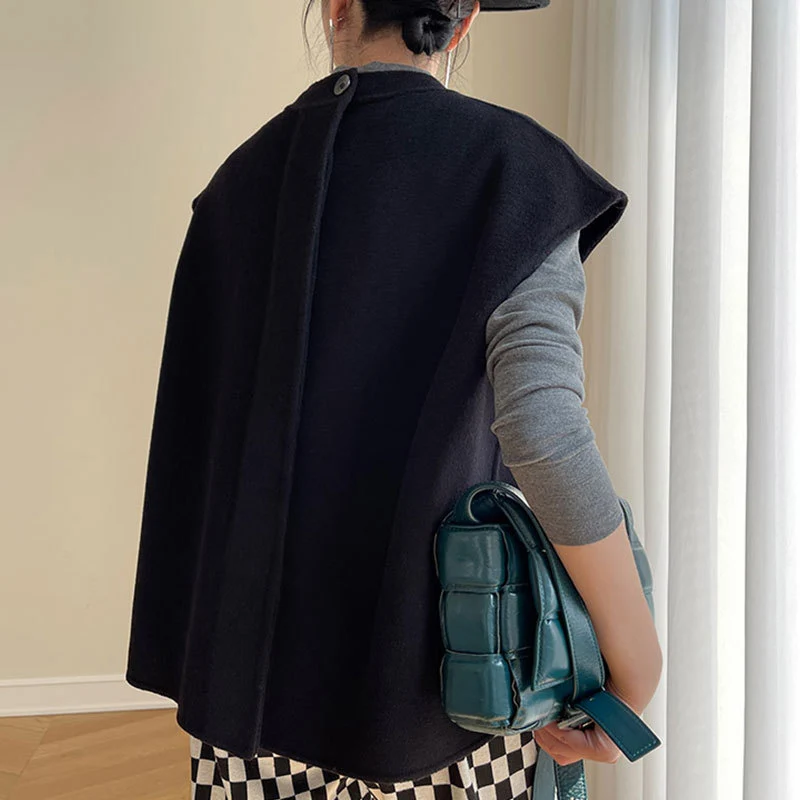 Damen Modische Oversized Weste Nord Taschen
