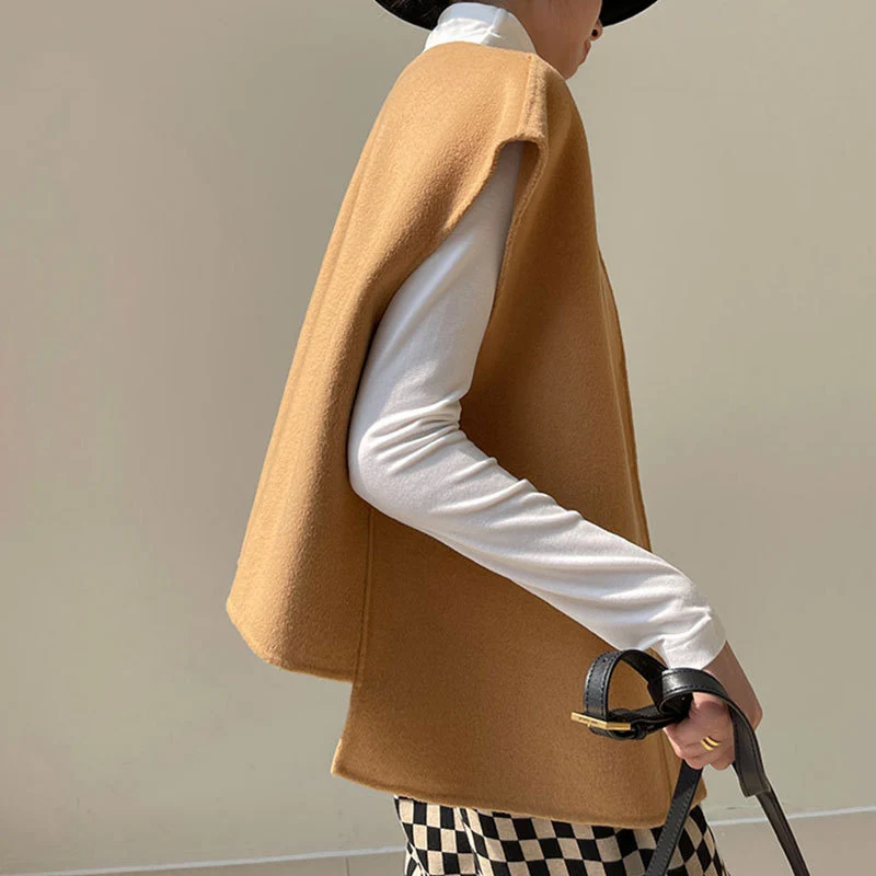 Damen Modische Oversized Weste Nord Taschen