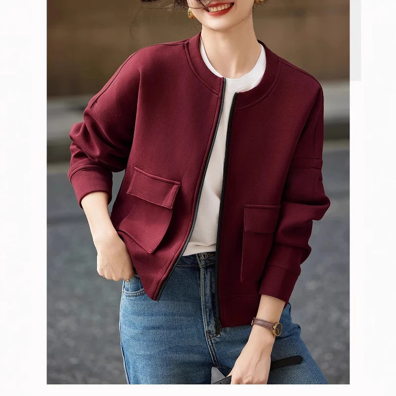 Damen Modische Oversized Sweatjacke Nord Taschen