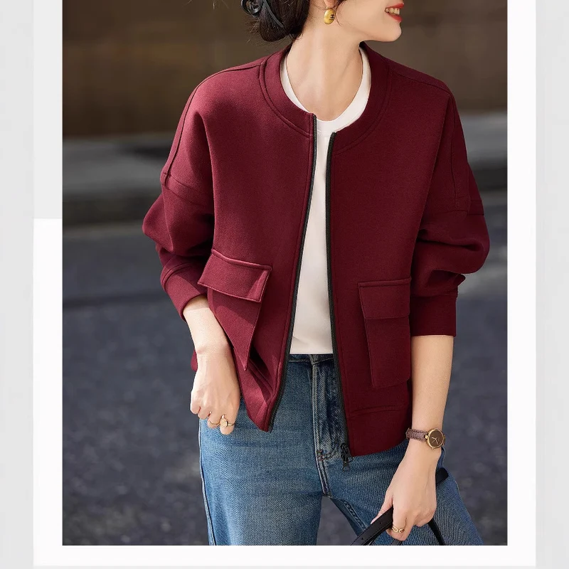 Damen Modische Oversized Sweatjacke Nord Taschen