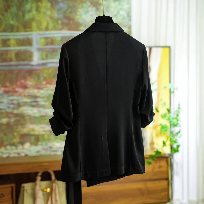 Damen Modische Wickelblazer-Jacke Nord Taschen